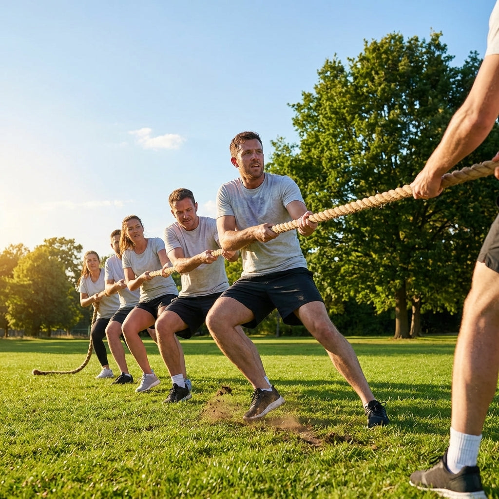 Natural jute tug of war rope with reinforced ends for outdoor games - product detail