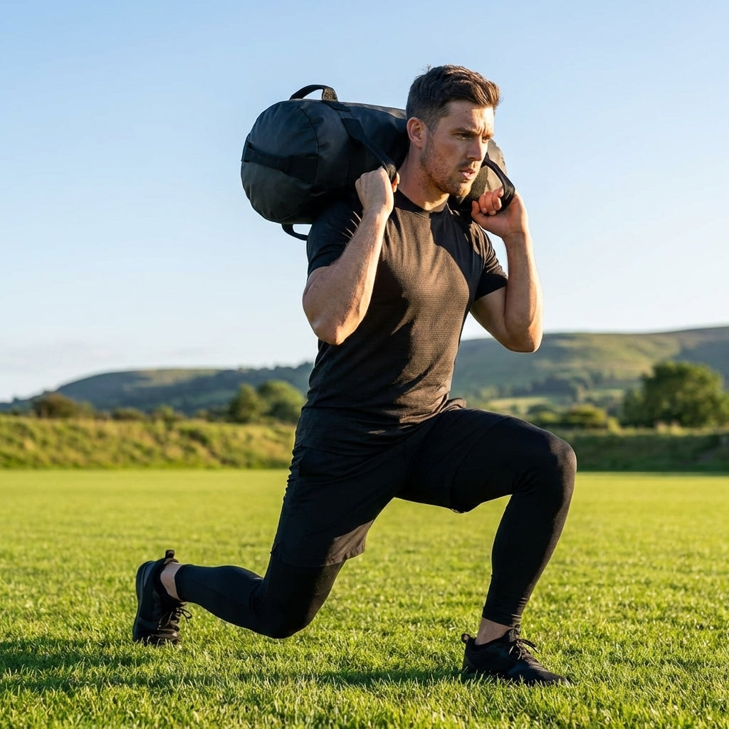 Fitness sandbag with adjustable weight and easy-grip handle