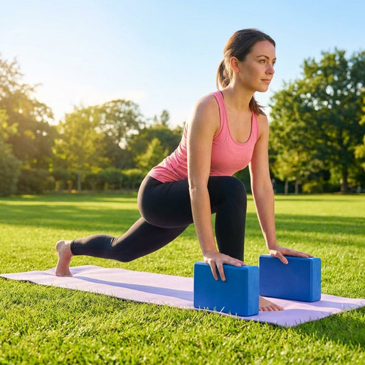 Eco-friendly yoga block available in Blue or Grey