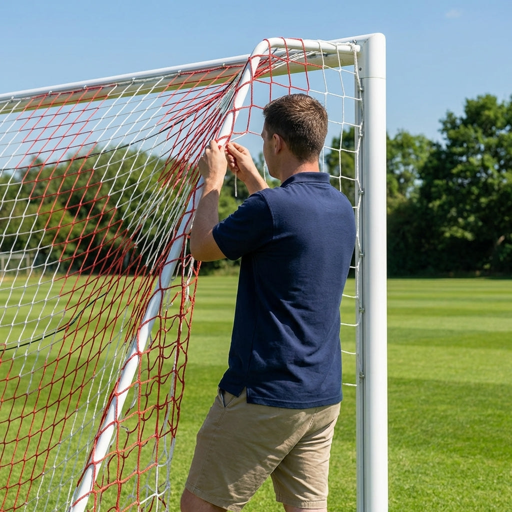 Customisable football goal nets in various sizes and colours
