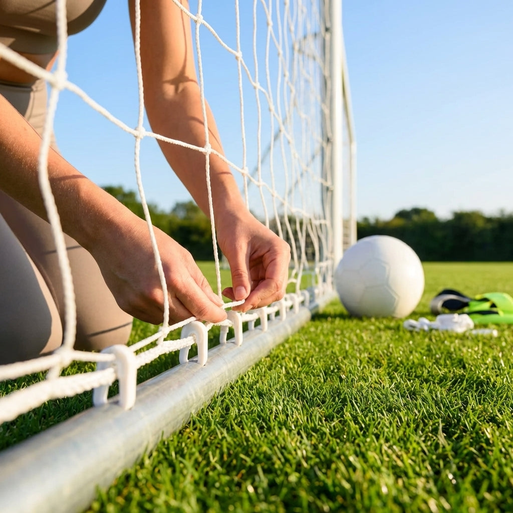 White net clips for sports net attachment