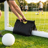 Heavy-duty black football sandbag for secure goal placement - product detail