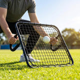 Cricket rebounder with galvanised steel frame for field training