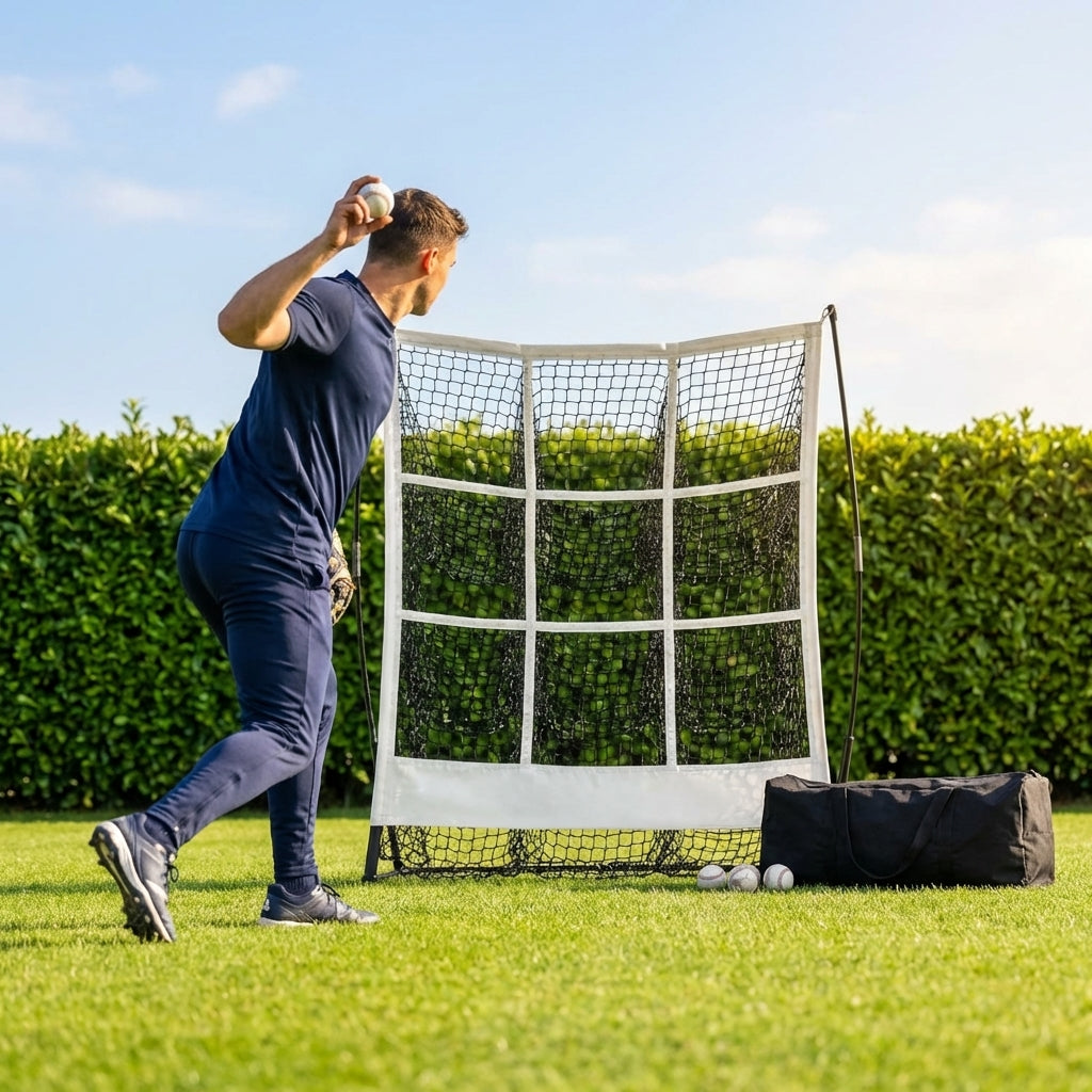 Portable pitching target for baseball and softball training