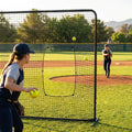 Softball screen with galvanised steel frame and pillowcase netting - product detail