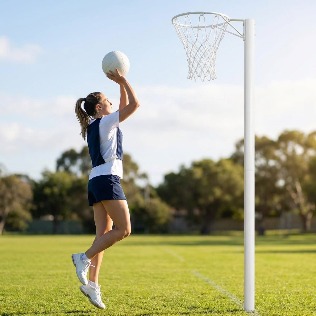 Netball post replacement parts made of steel for indoor and outdoor use