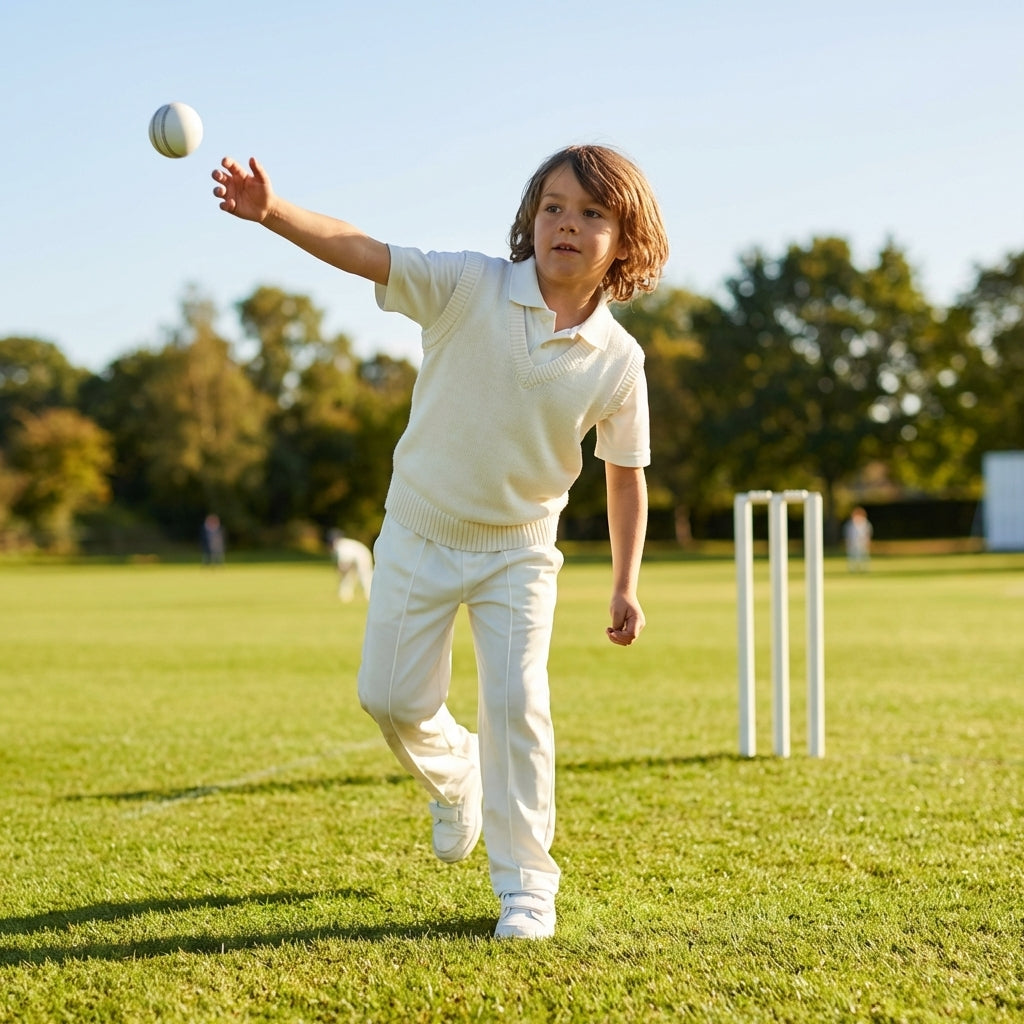 Kids Cricket Whites in Lightweight Cotton for Sportswear