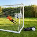 8ft x 6ft white football goal post with durable uPVC frame for garden play - product detail