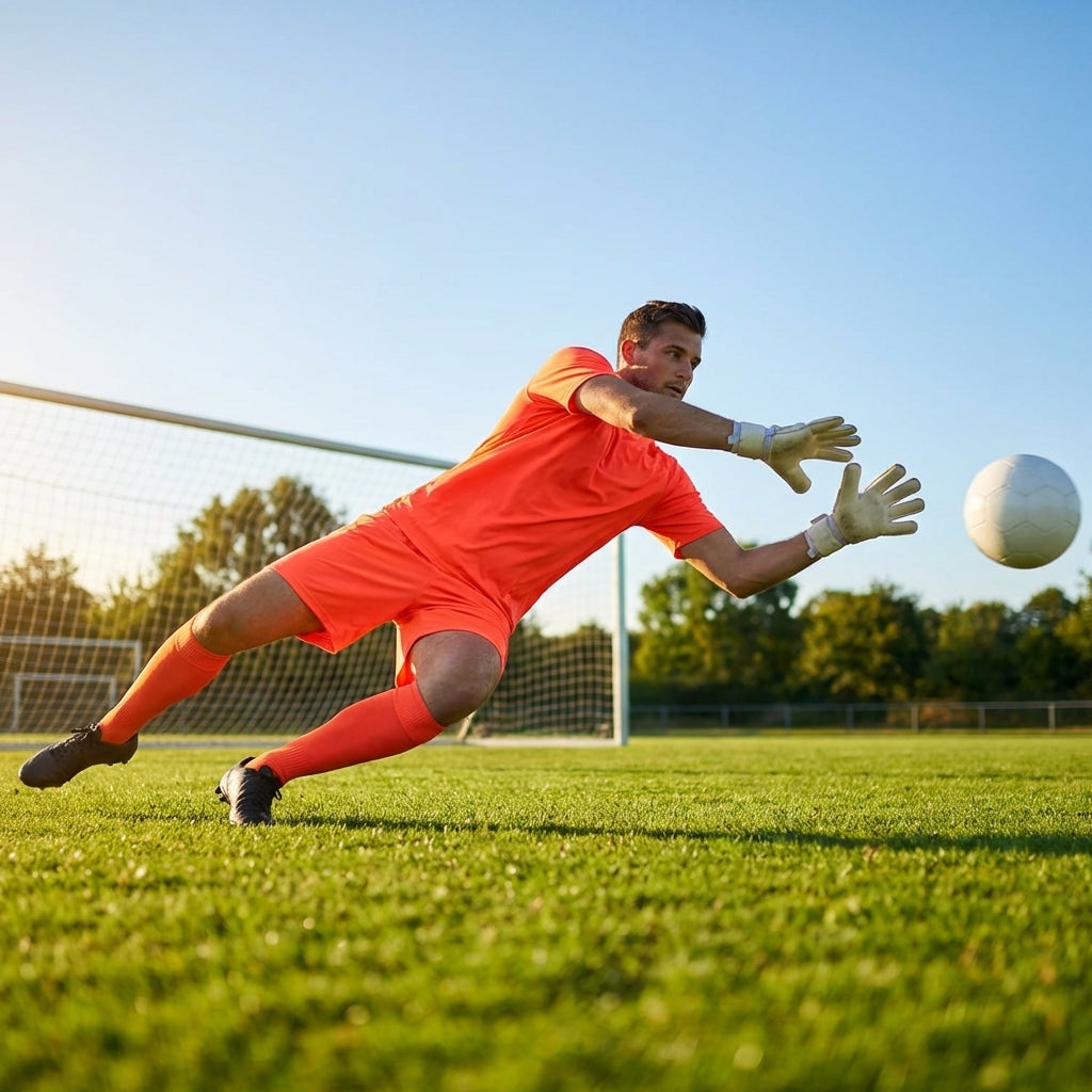 Men's Goalkeeper Kit in vibrant colours, including top, shorts, and socks. - product detail