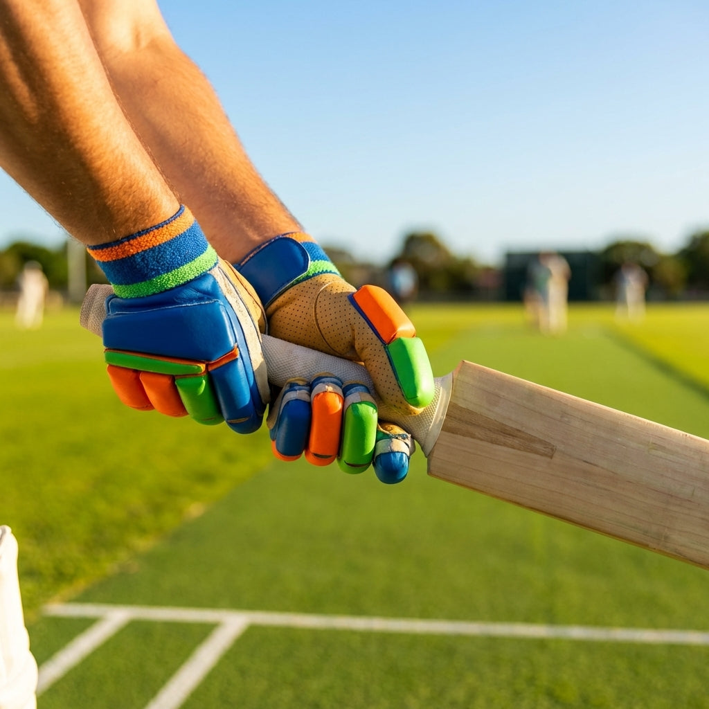 Coloured cricket batting gloves with English Pittard leather palm