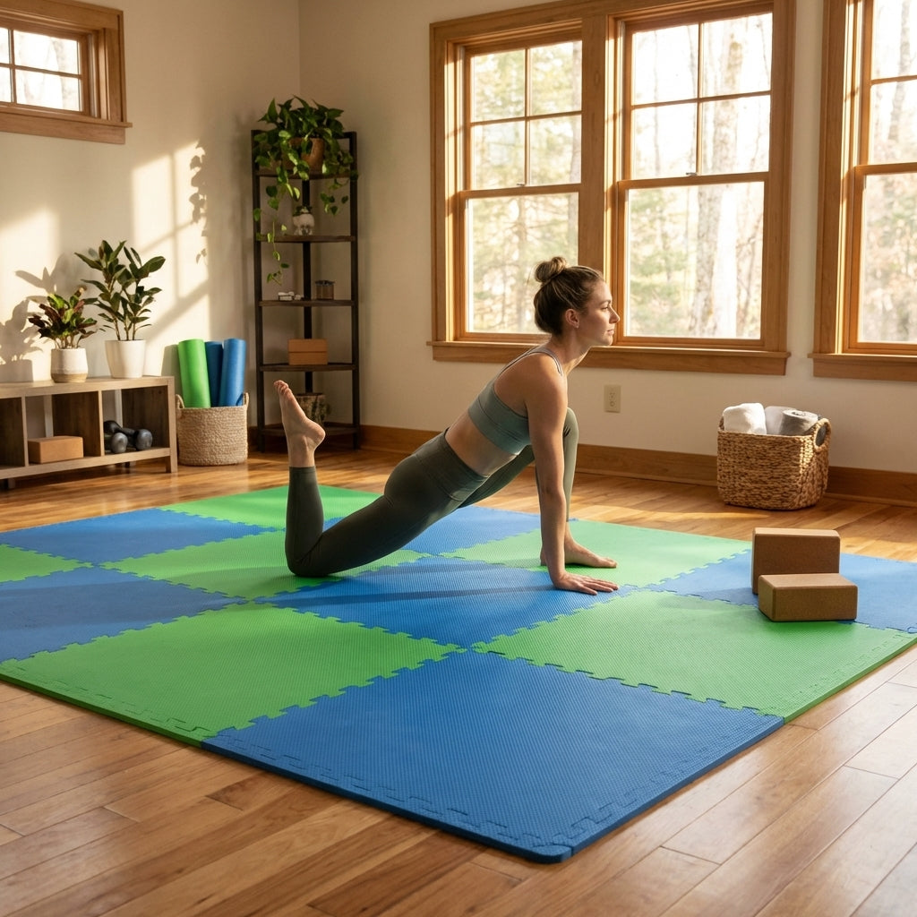 Interlocking foam mats in multicolour made from EVA foam