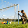Football goal nets 18.5ft x 6.5ft in white HDPE for clubs