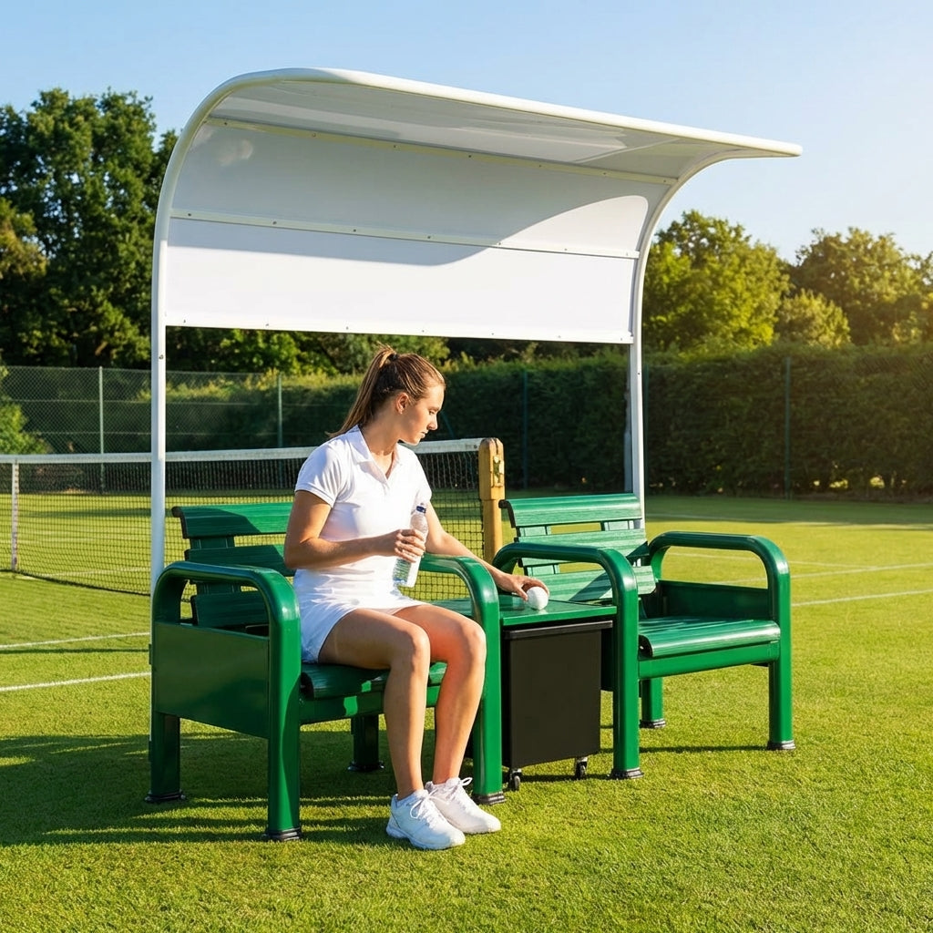 Aluminium Tennis Court Chairs in Blue, Green, and Black