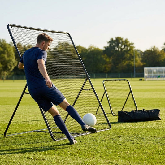 Large football rebound net with galvanised steel frame for training - product detail