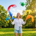 Pack of 10 colourful juggling scarves for fun and skill enhancement