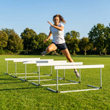 Adjustable aluminium hurdles for track and field use