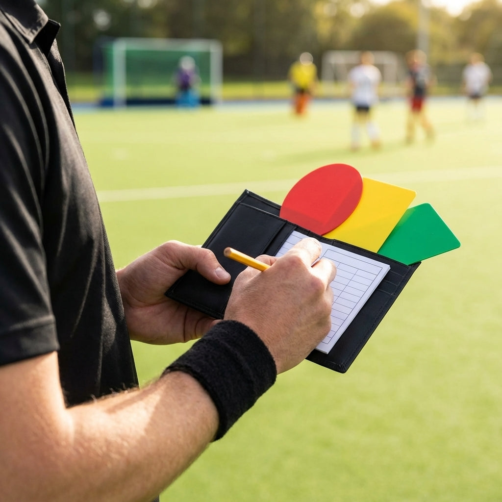 Referee cards and wallet set with synthetic leather, ideal for matchday use