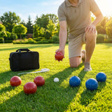 Standard size bocce set for outdoor recreation
