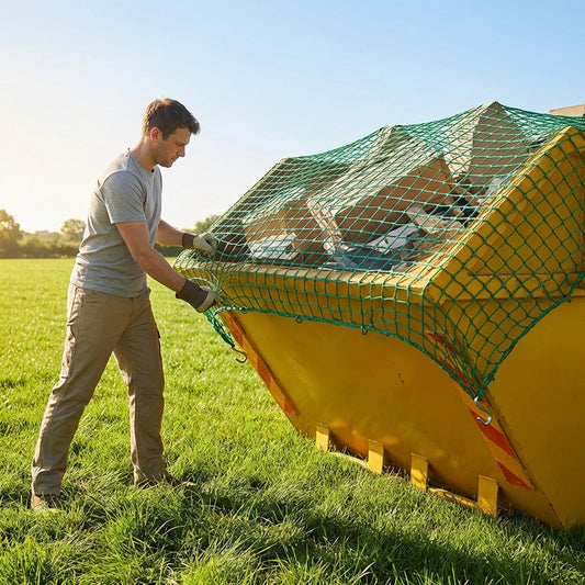 Ultra heavy duty skip nets for secure cargo loads