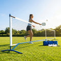 Portable pickleball net with steel frame and polyester netting - product detail