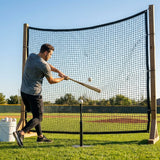 Heavy-duty baseball netting panels for indoor and outdoor use