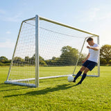 Aluminium Rugby & Football Goal in white, perfect for junior sports
