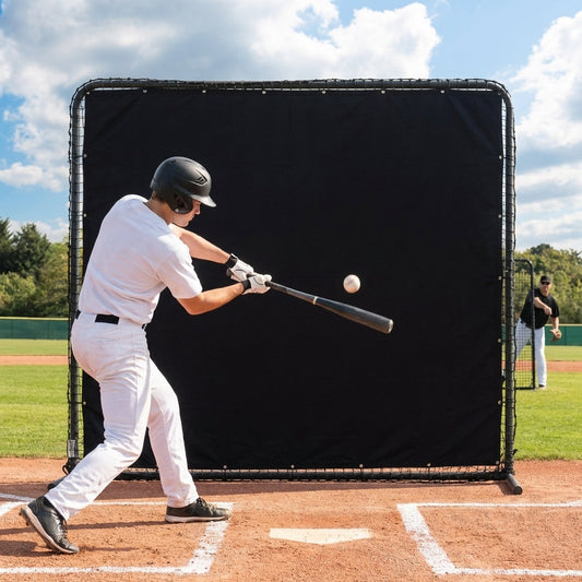 Baseball batter's eye screen providing a clear visual background on a sports field - product detail