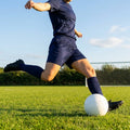 Navy blue football shorts made from 100% polyester - product detail