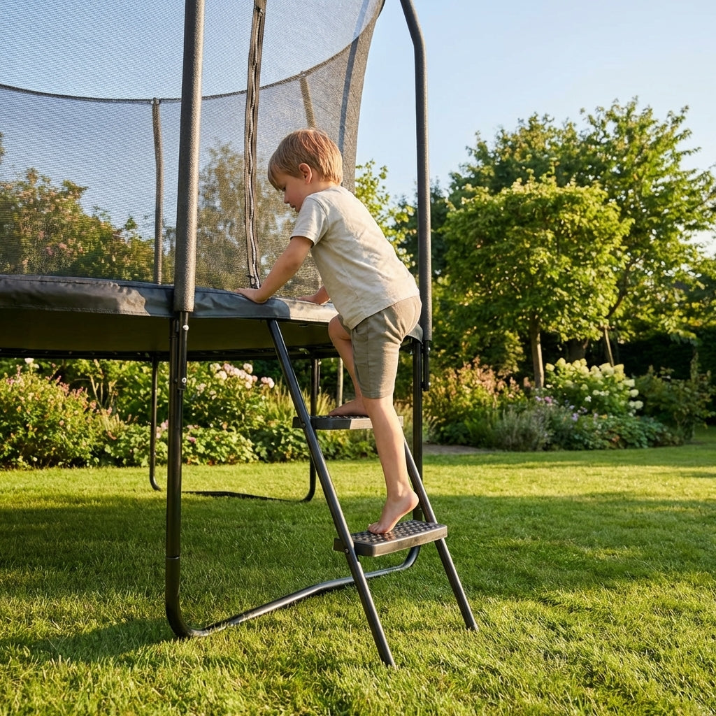 Weatherproof trampoline access ladder with anti-slip steps - product detail