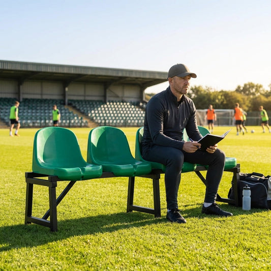 Aluminium sports bench with HDPE seats for indoor and outdoor use