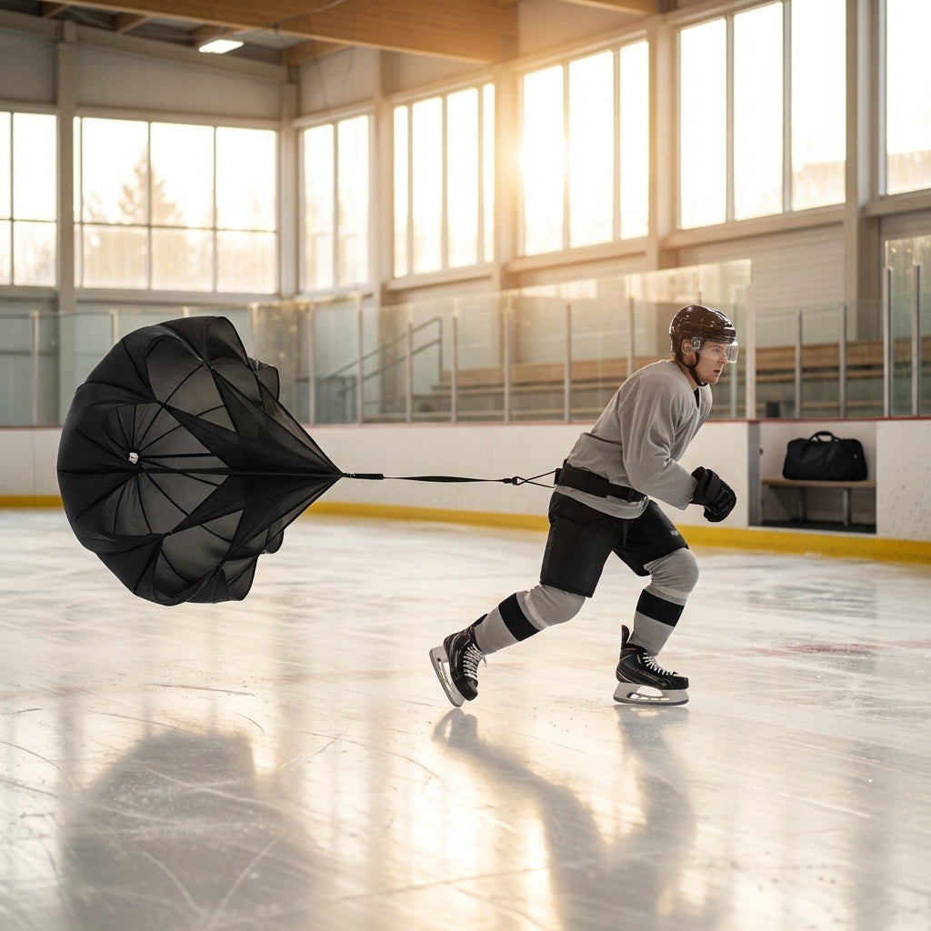 Ice Hockey Speed Chute in black and white for training
