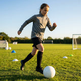 Junior grey quarter-zip sports top, perfect for active juniors - product detail