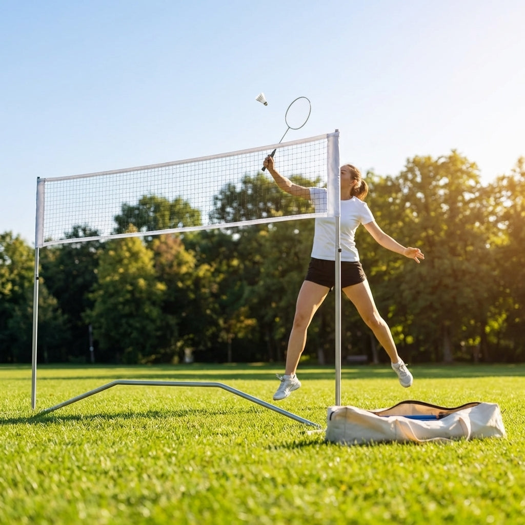 Portable badminton tennis net with carry bag, various sizes