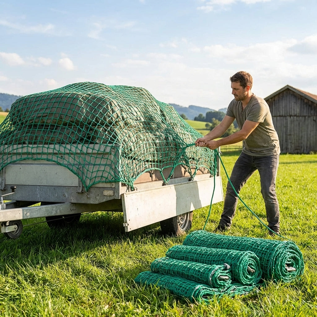 Ultra heavy duty trailer nets for secure cargo transport - product detail