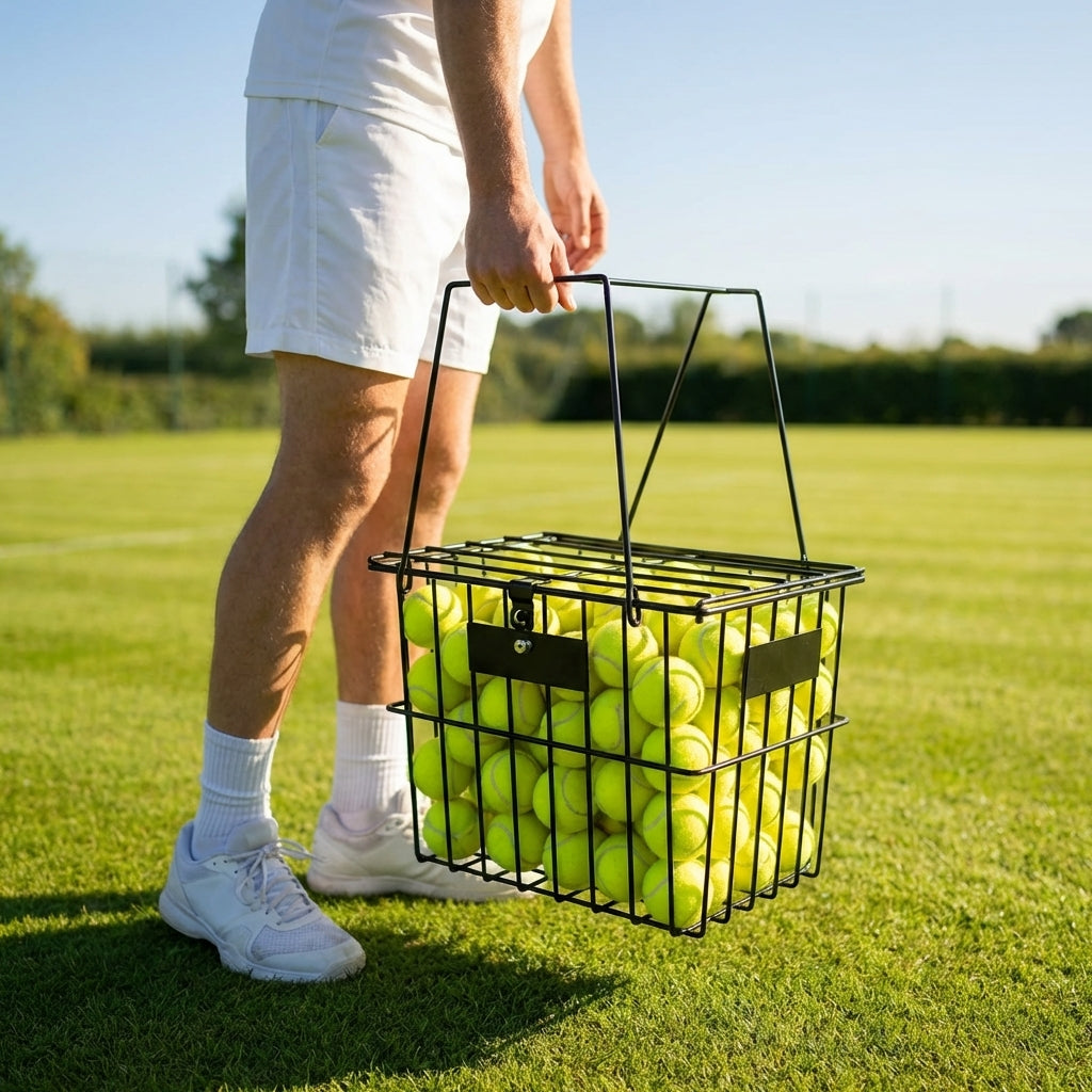 Tennis Ball Basket made from durable powder-coated steel