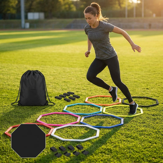 Agility Training Rings Pack of 6 with carry bag and clips - product detail