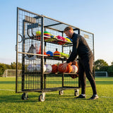 Sports Equipment Storage Cabinet in black steel for schools and clubs - product detail