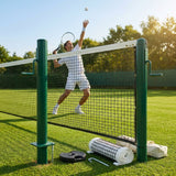 Professional tennis net and posts setup in green - product detail