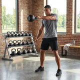 Cast iron kettlebell in various sizes and colours for gym workouts - product detail
