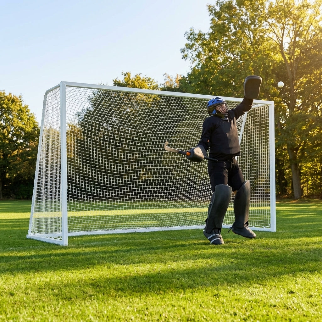 PVC hockey goal for junior training, 10ft x 6ft, weatherproof