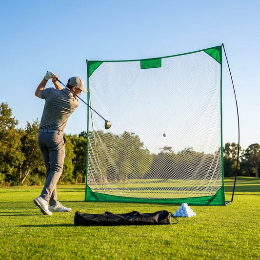Pop-Up Golf Net for practice, available in two sizes, made from durable polyester. - product detail
