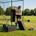 Black cricket cage protective pads with foam lining - product detail