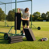 Black cricket cage protective pads with foam lining - product detail