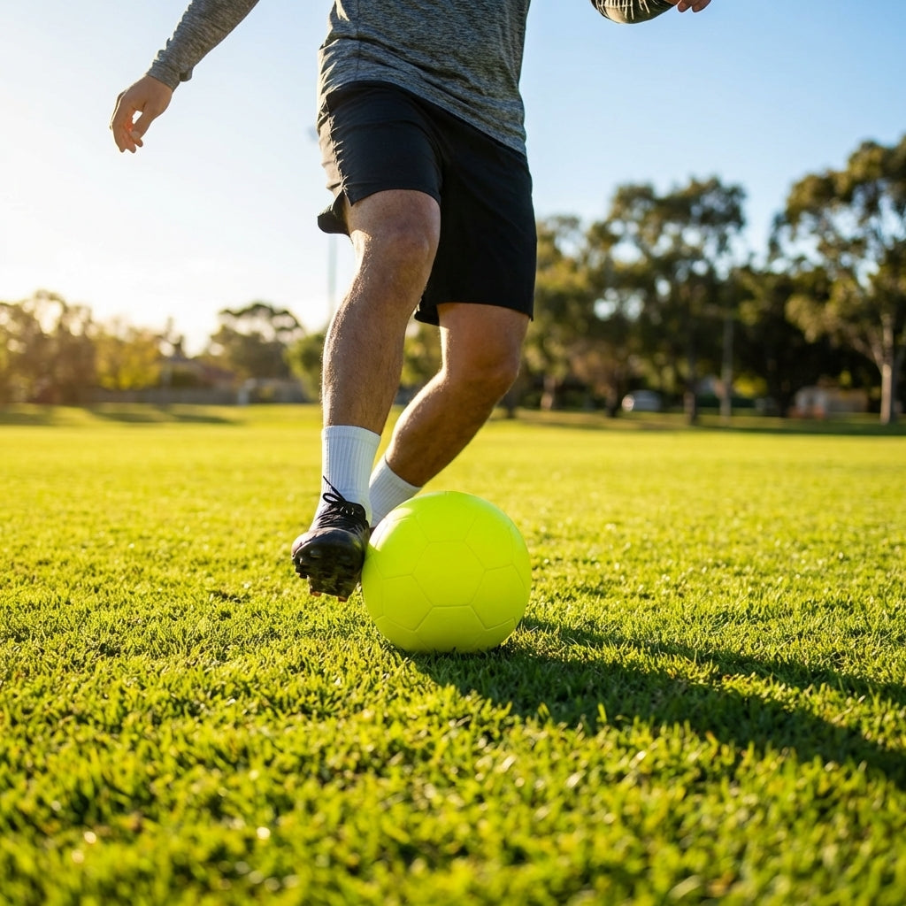 Fluorescent yellow indoor football for sports centres