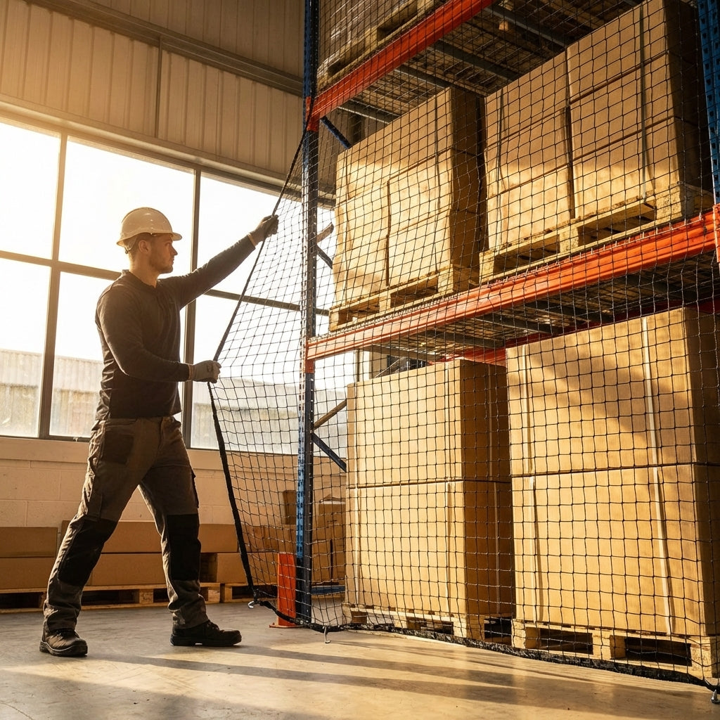 Rack Netting made from 2mm HDPP Twine for Warehouse Safety - product detail