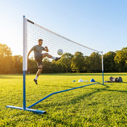 Portable Football Tennis Net with Steel Frame for Indoor and Outdoor Use