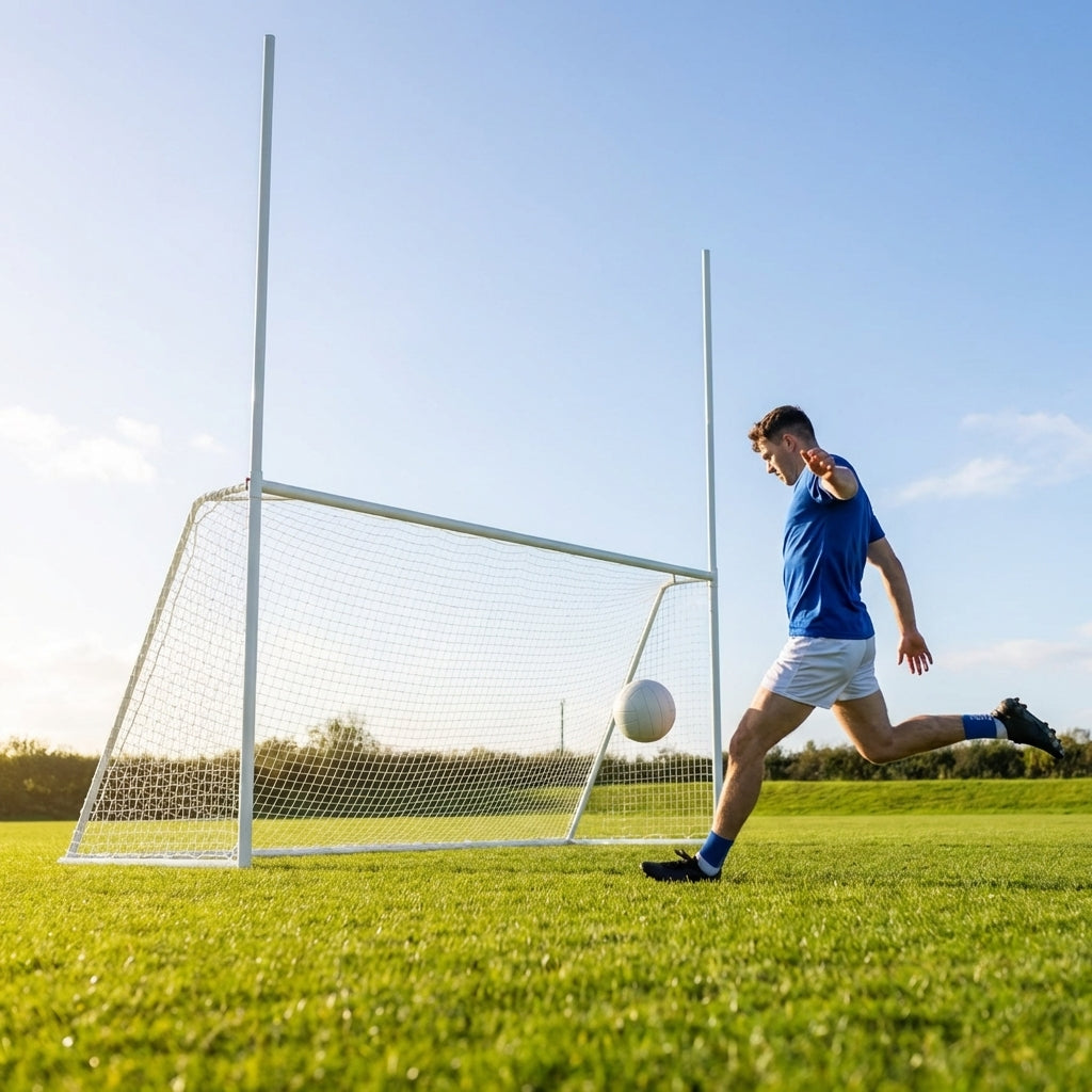 Aluminium freestanding Gaelic goal for outdoor use