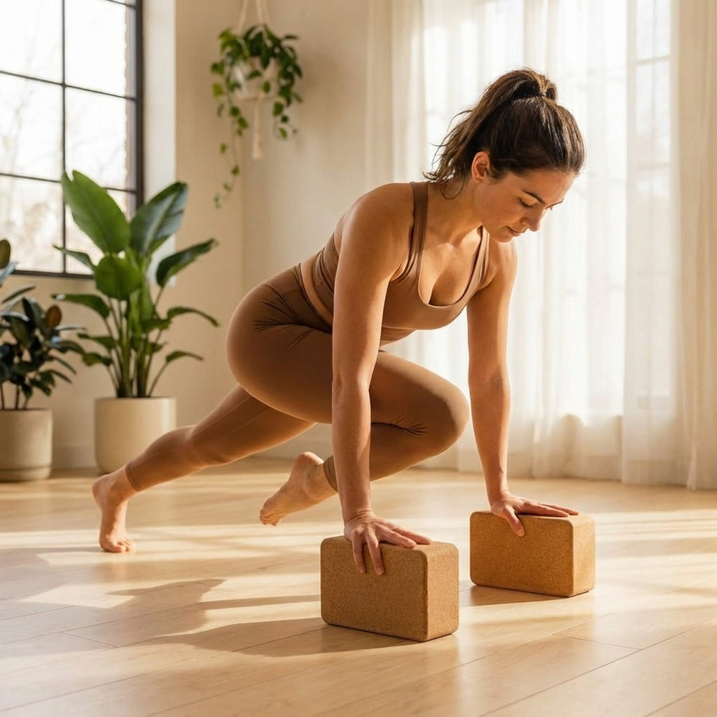 Eco-friendly cork yoga block for enhanced stability