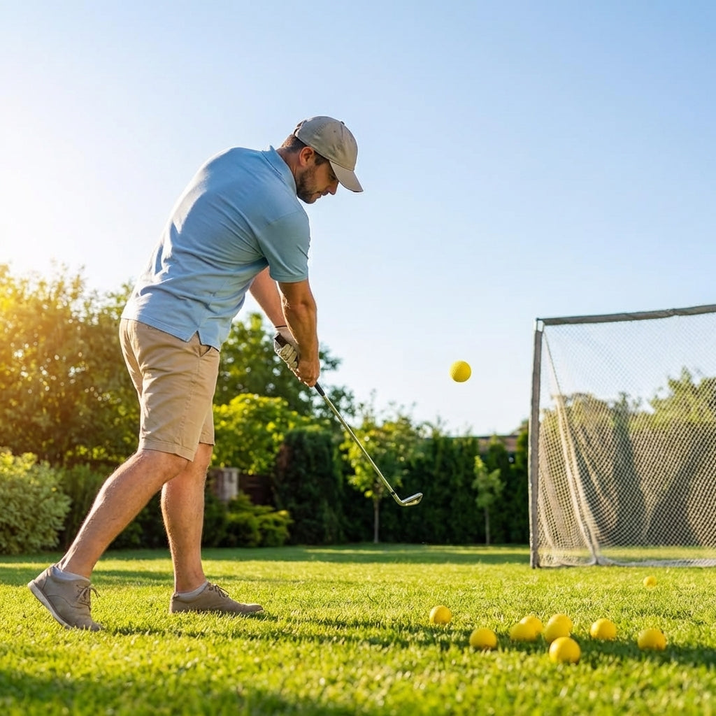 Yellow foam golf balls for indoor and outdoor practice