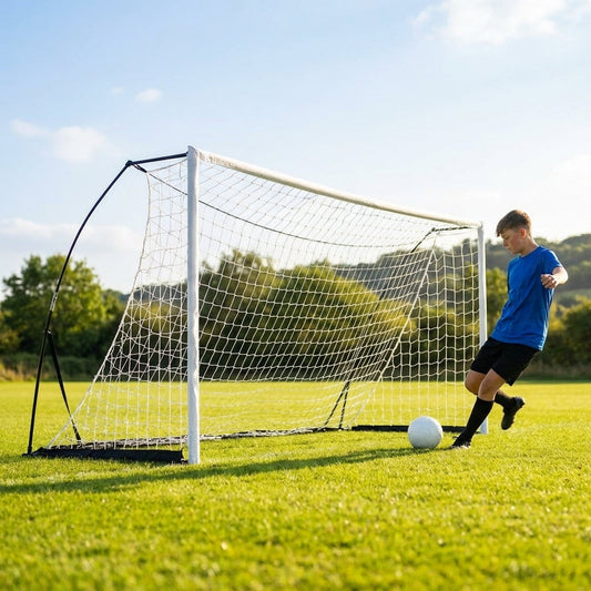 Portable pop-up football goal, 12ft x 4ft, for junior and 5-a-side use - product detail
